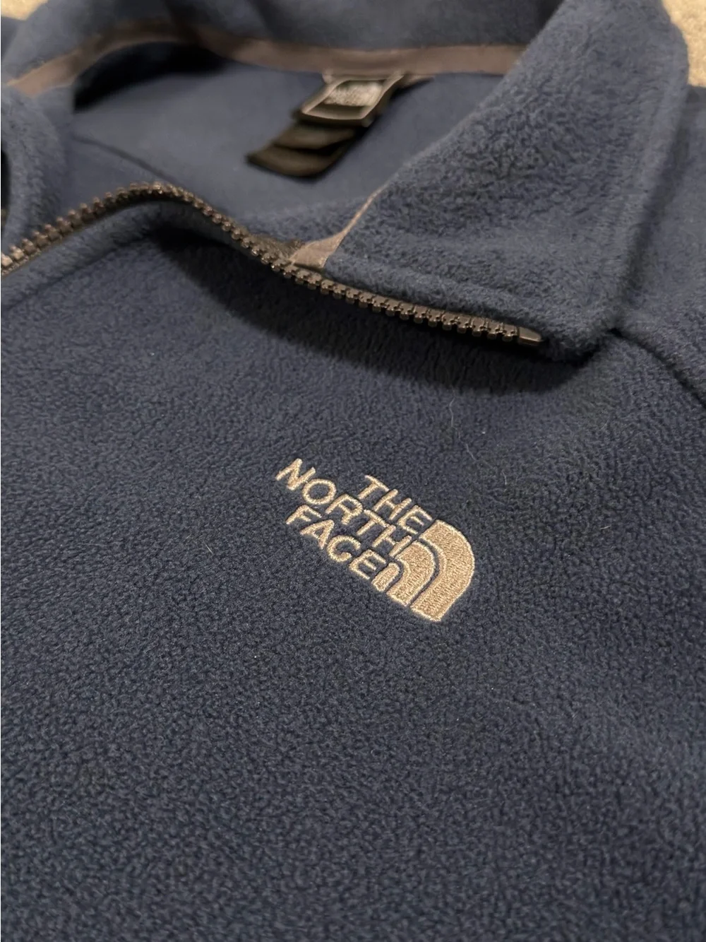 The North Face Fleece Jacket Mens Large Navy Blue Full Zip Outdoor Hiking